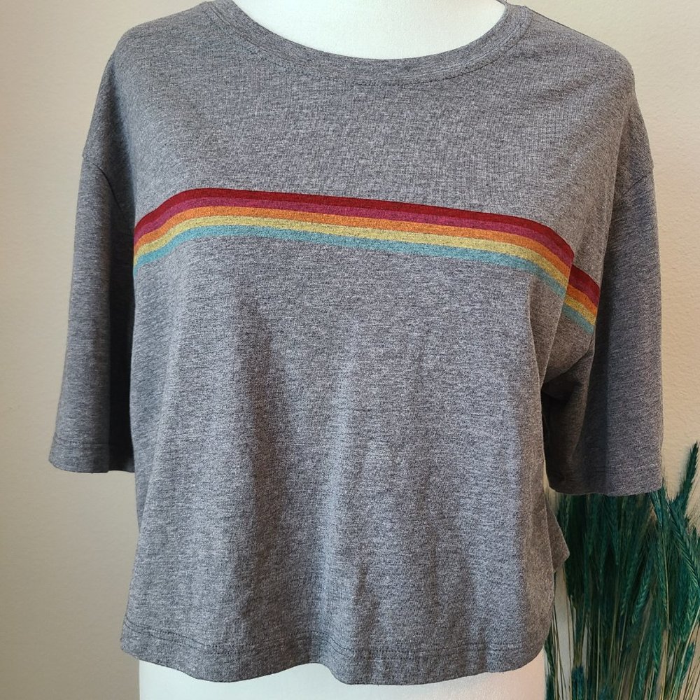 Fabletics Stripped Cropped Tee - image 2